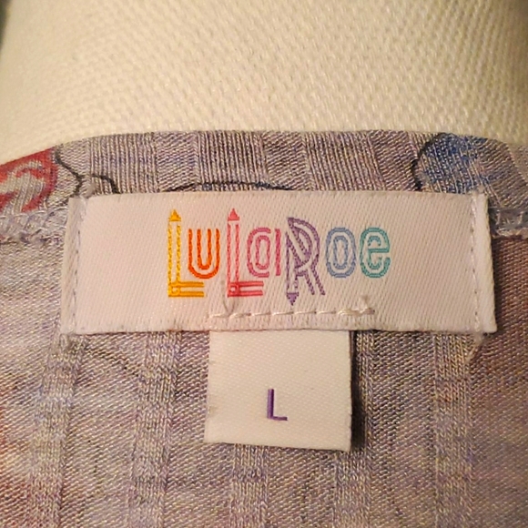 LuLaRoe  Flower Pattern Sarah Cardigan Lg - Picture 4 of 5